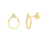 Midas 14K Diamond Trinity Door Knocker Earrings