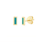 Midas 14K Turquoise Enamel Rectangle Earrings