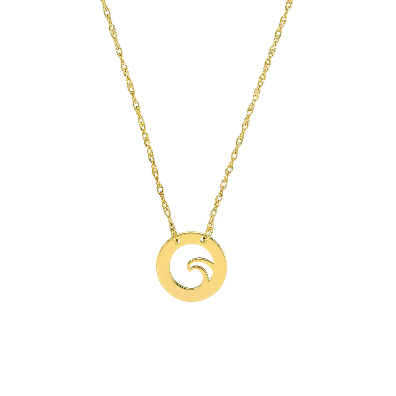 Midas 14K Cutout Wave Mini Disc Necklace