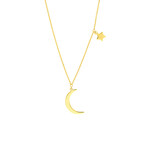 Midas 14k Crescent Moon & Star Necklace