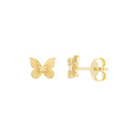 Midas 14K Yellow Gold Fluted Butterfly Stud Earrings
