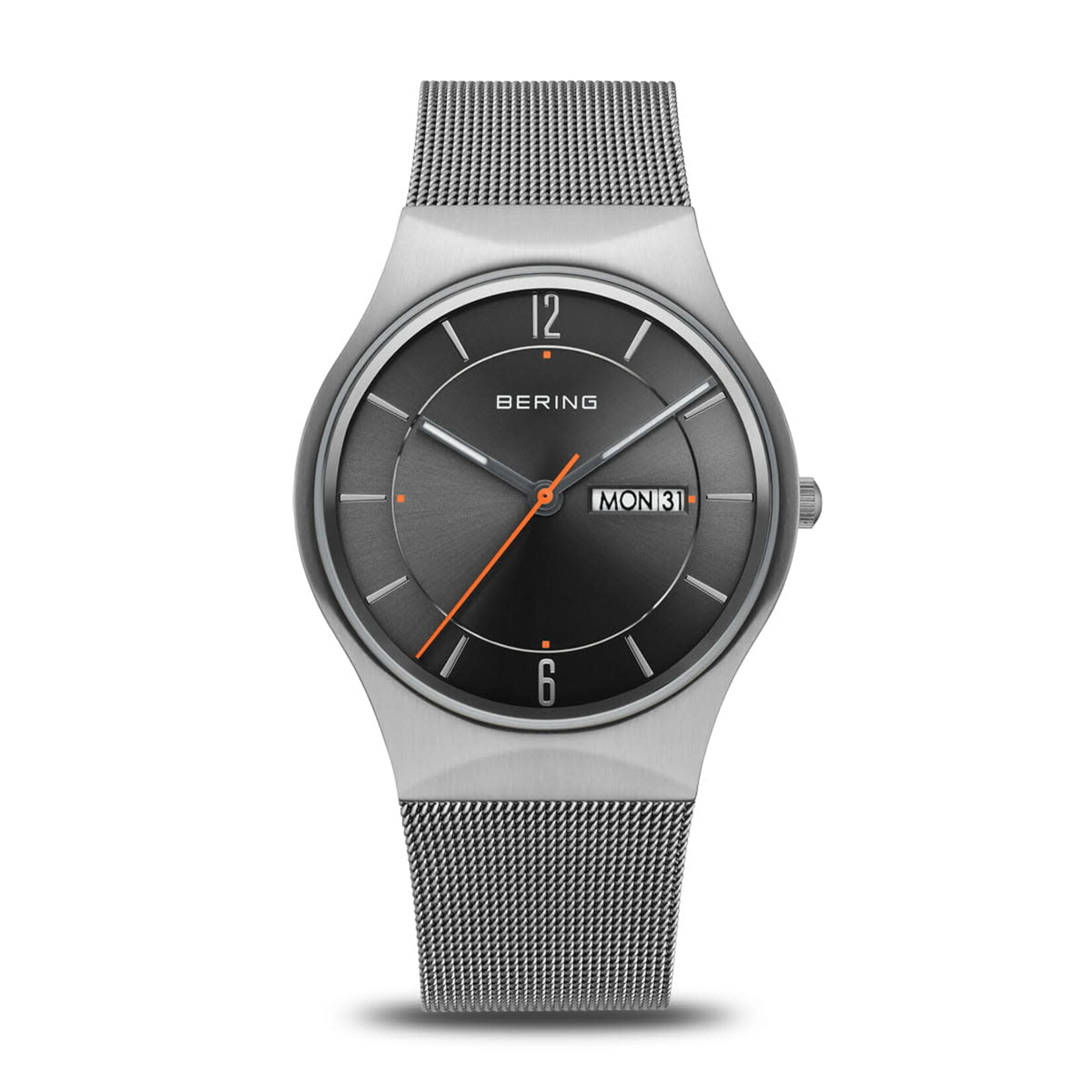 Bering Silver Gun Metal Face Ultra Slim Watch