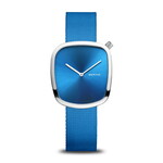 Bering Light Blue Pebble Recycled Strap Watch
