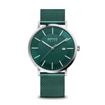 Bering Large Face Teal Solar Watch
