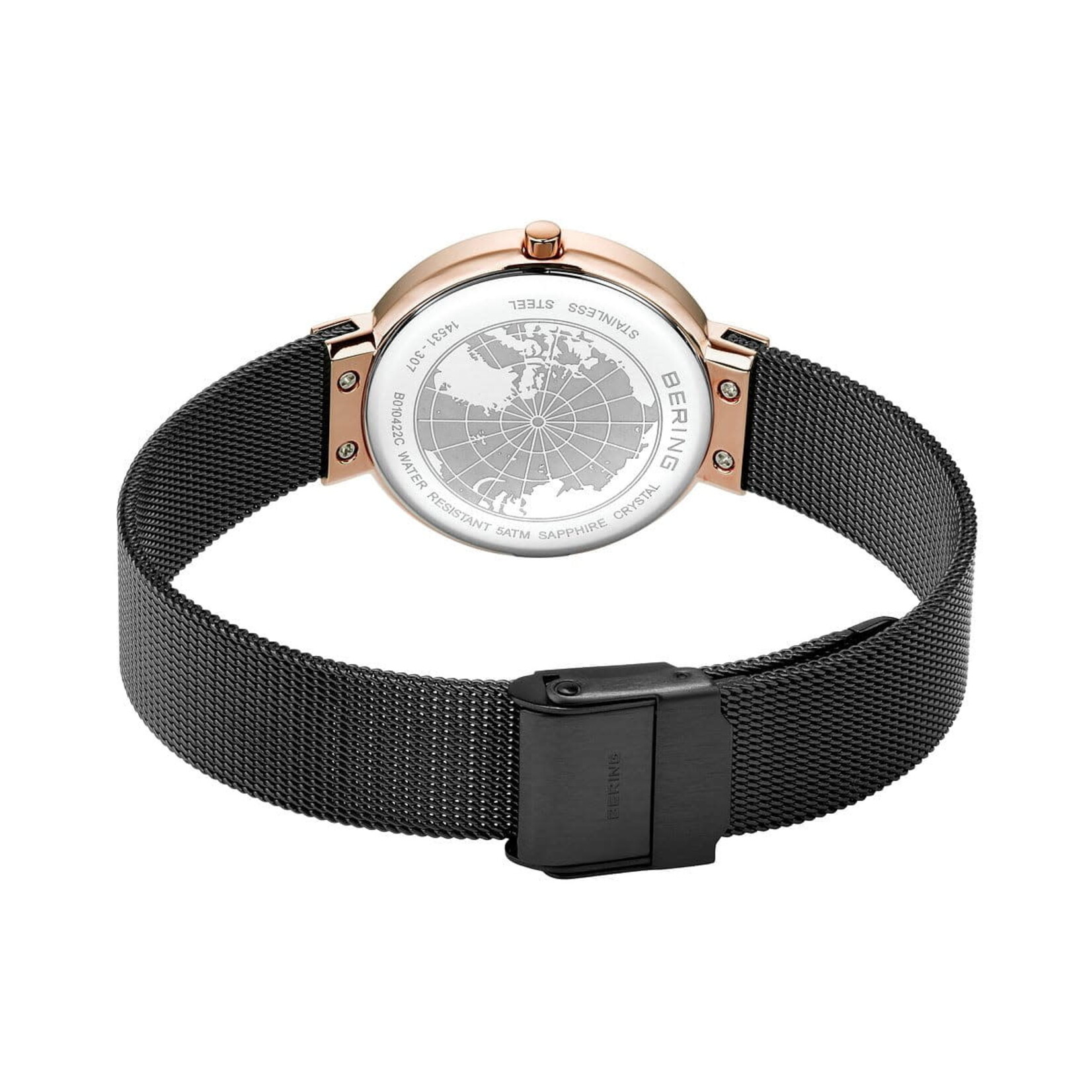 Bering Black Rose Gold Watch