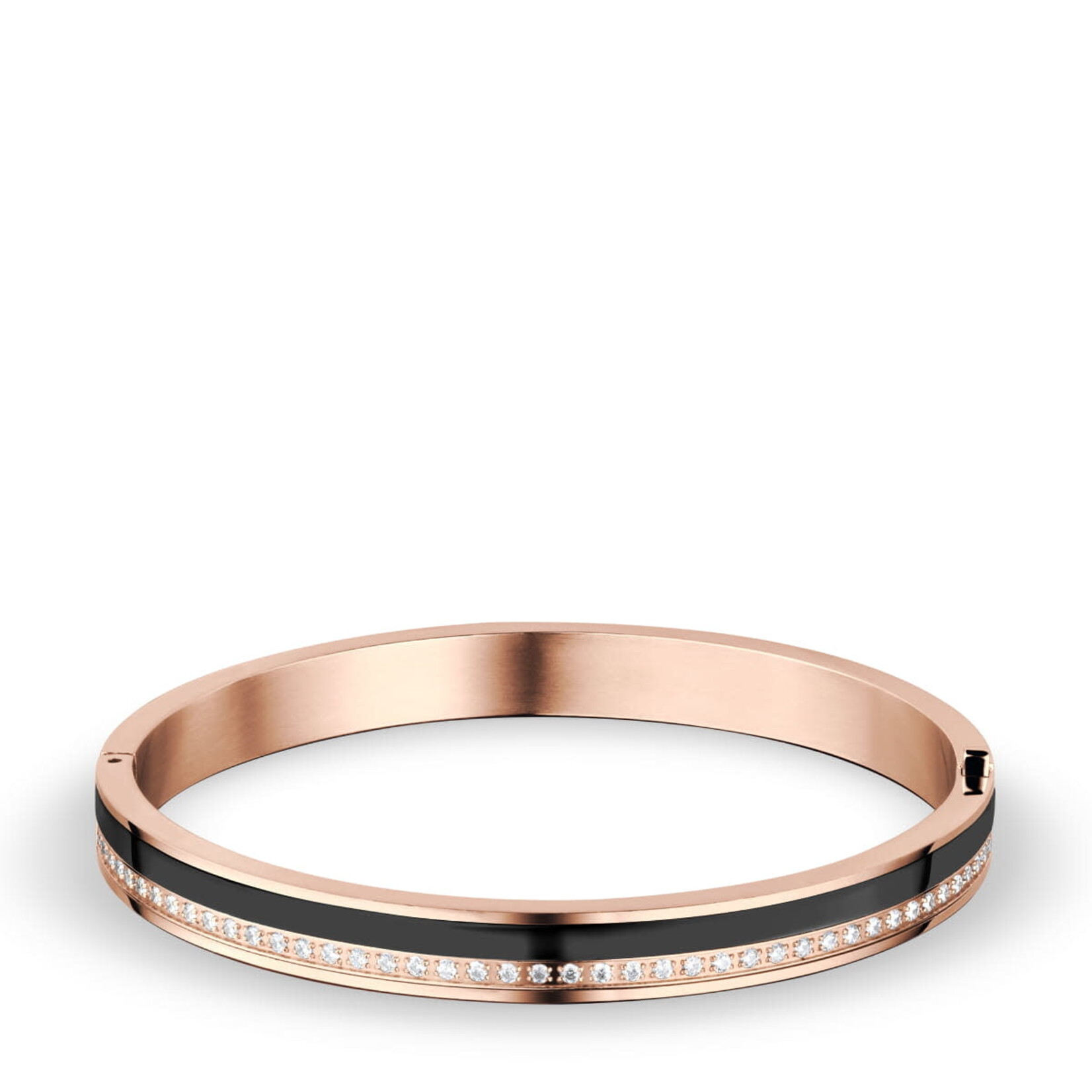 Bering Rose Gold Swarovski Black Line Bracelet