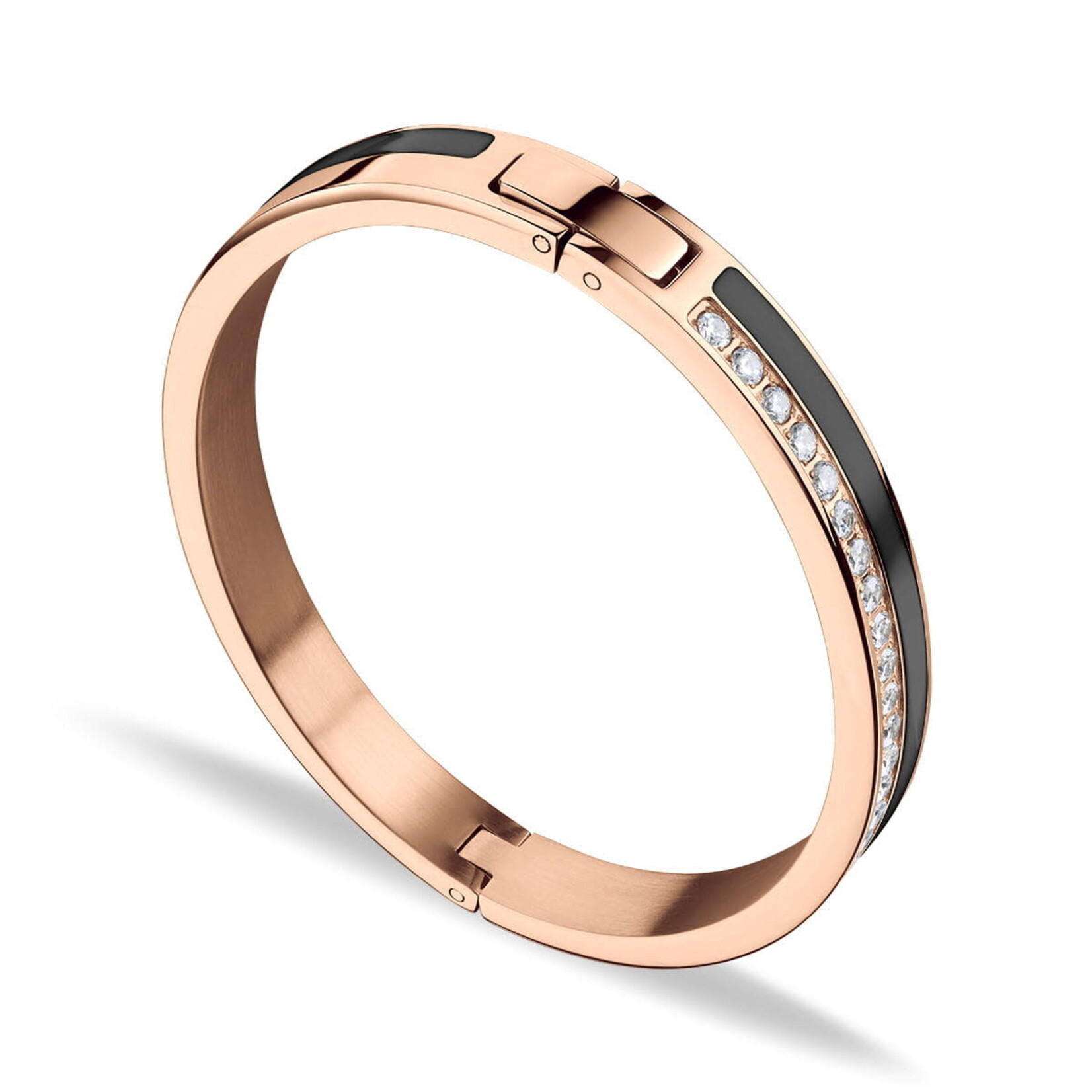 Bering Rose Gold Swarovski Black Line Bracelet