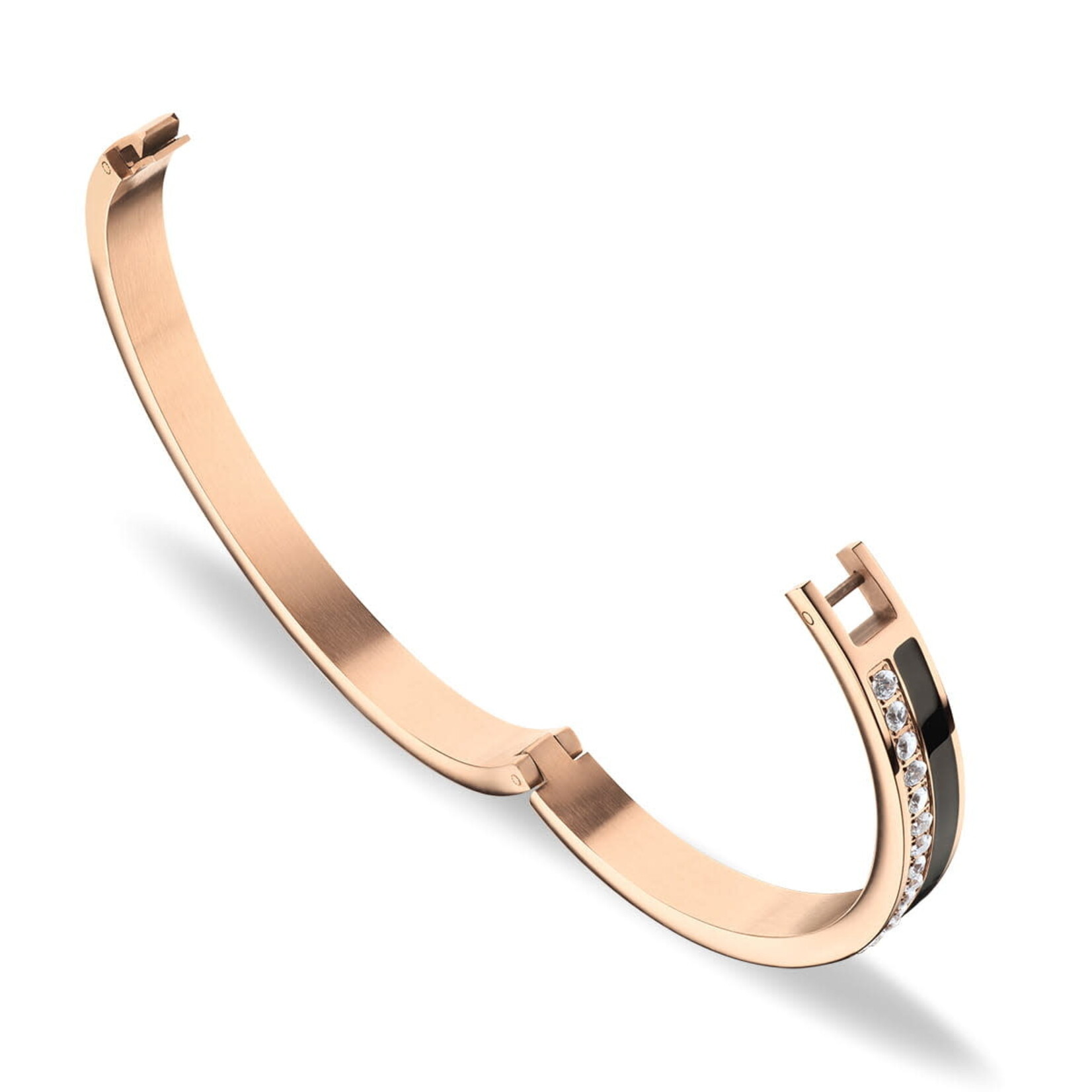 Bering Rose Gold Swarovski Black Line Bracelet