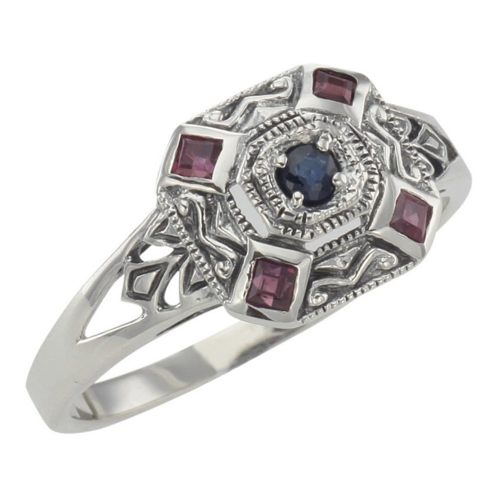 Trufili Art Deco Ruby & Sapphire Ring