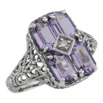 Trufili Art Deco 2 Carat Amethyst Ring