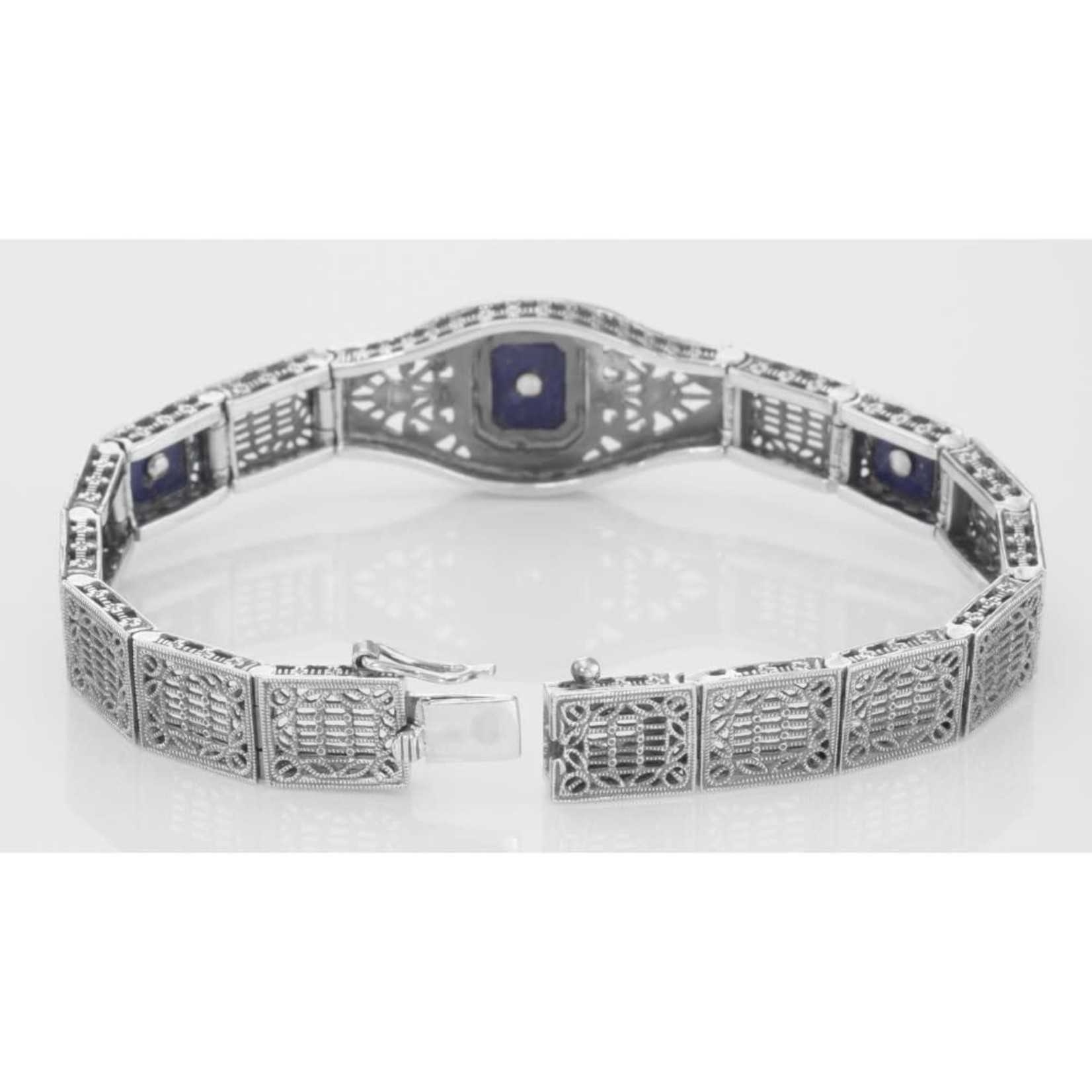 Trufili Art Deco Lapis & Diamond Bracelet