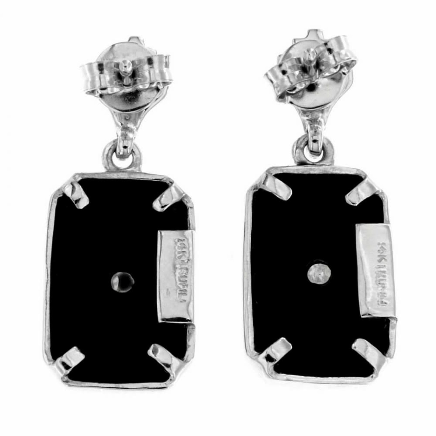 Trufili 14K Victorian Black Onyx Diamond Earrings