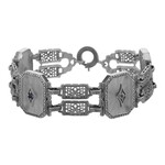 Trufili Art Deco Camphor Glass Starburst Bracelet