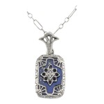Trufili Blue Lapis With Diamond Necklace