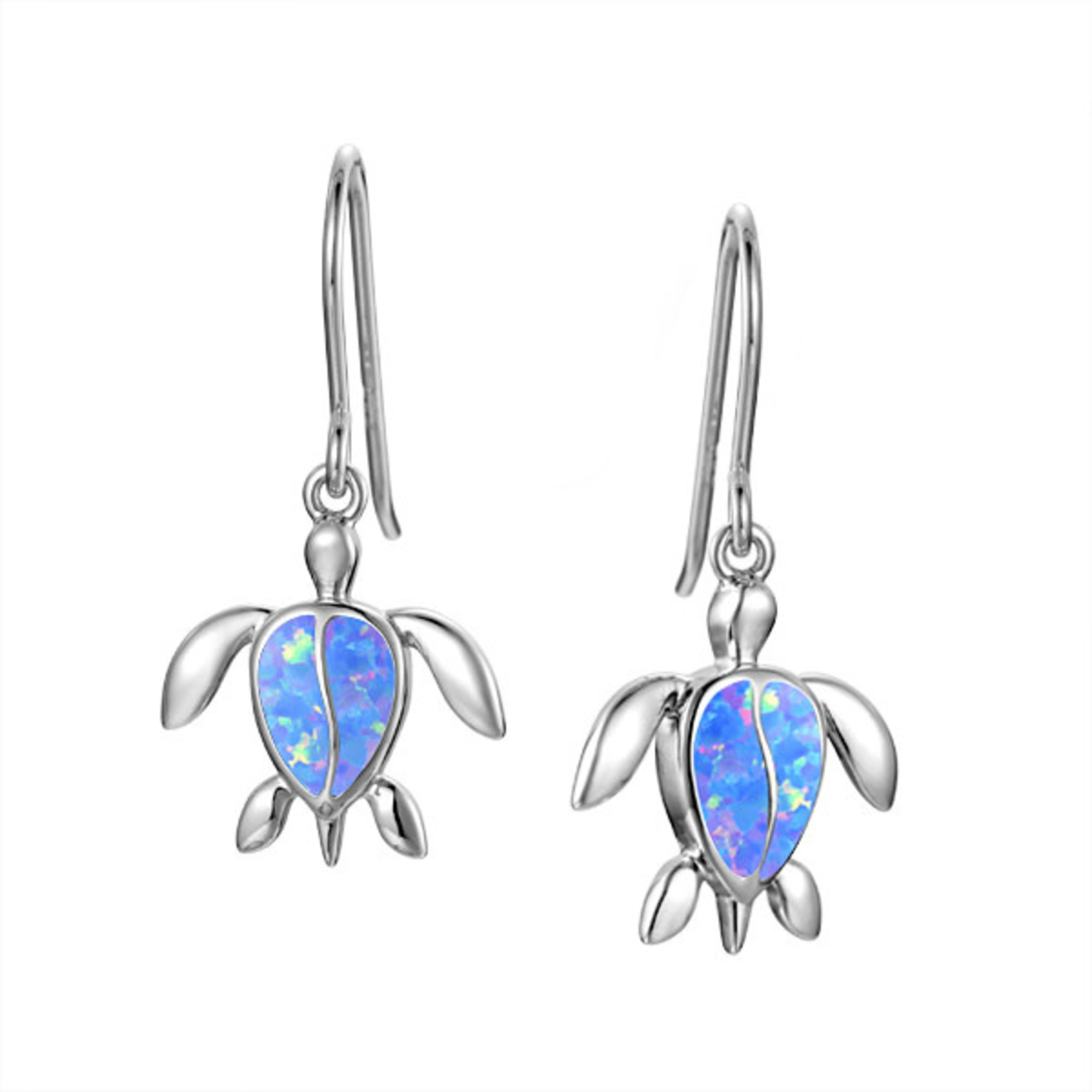 Alamea SS Pink Blue Opal Turtle Earrings