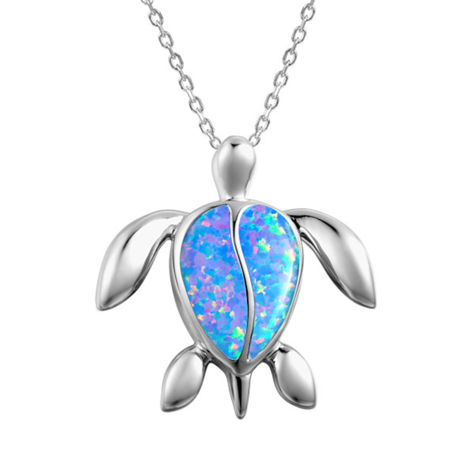 Alamea Pink Blue Opal Turtle Necklace