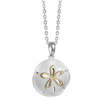 Alamea Two Tone SS/14K Gold Sand Dollar Necklace
