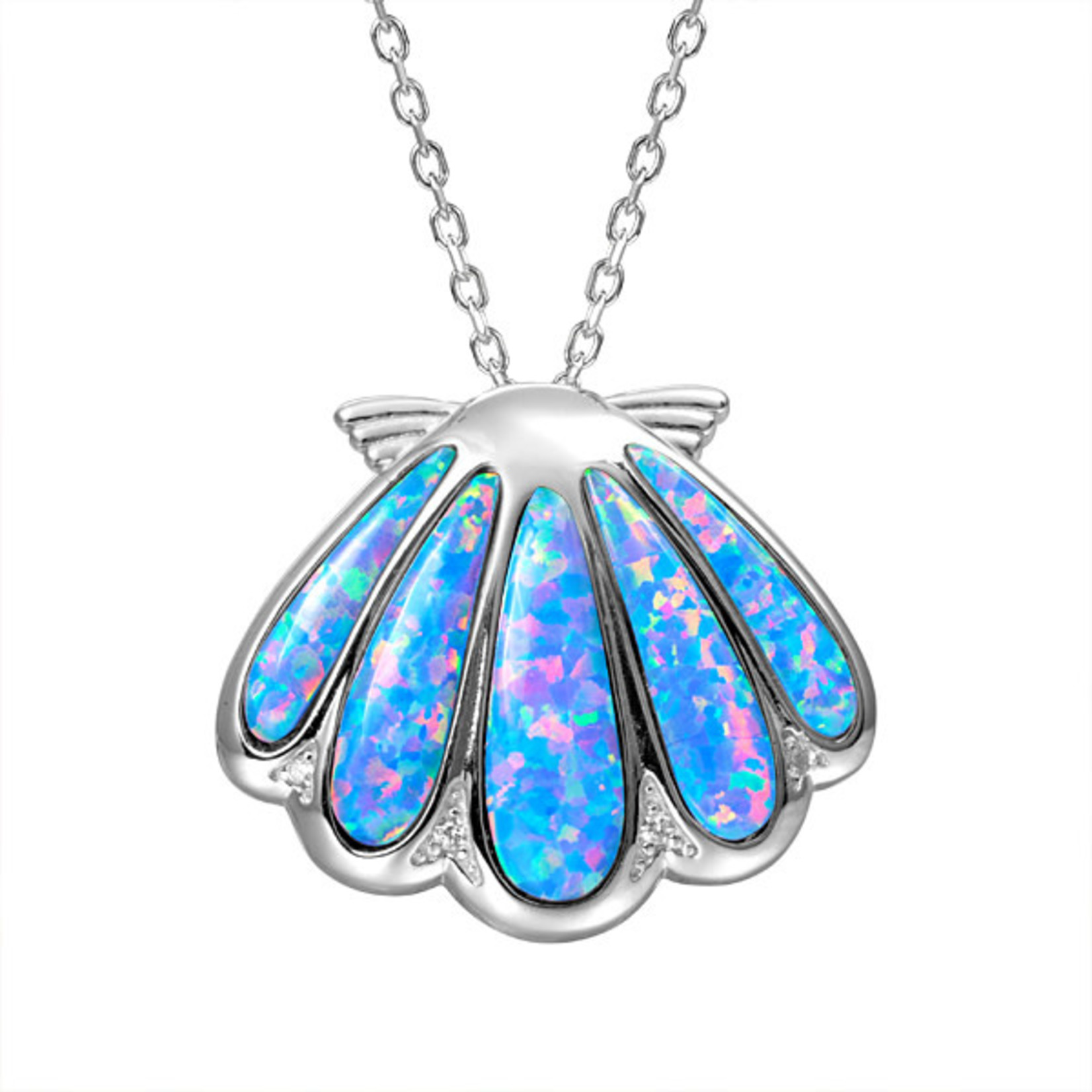 Alamea Pink Blue Opal Shell Necklace