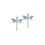 Alamea Pink Blue Opal Dragonfly Earrings