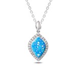 Alamea Pink Blue Opal Small Teardrop Necklace