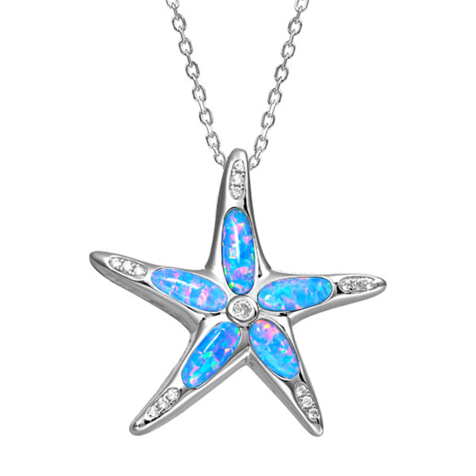 Alamea Pink Blue Opal Starfish Necklace