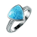 Alamea Larimar CZ Triangle Ring