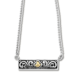 Samuel B. Sterling Silver/18K Gold Accented Bali Bar Necklace