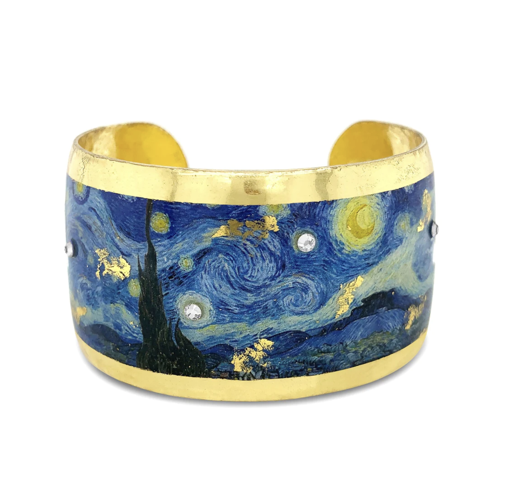 22k Gold Leaf & Enamel Zebra Profile Cuff Bracelet by Evocateur