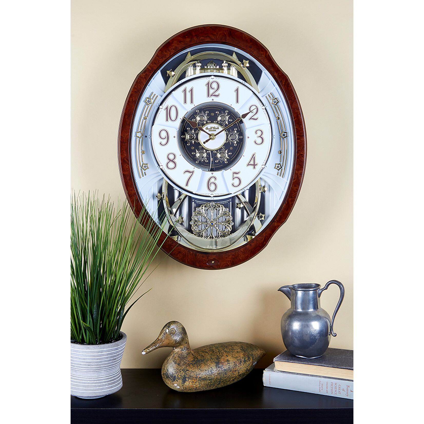 Woodgrain Marvelous Magic Motion Clock Angel Haven Specialty Jewelers