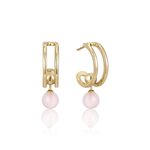 Ania Haie 14K Gold Plated Rose Quartz Orb Mini Hoop Earrings