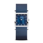 Bering Navy Square Silver Mother of Pearl Watch