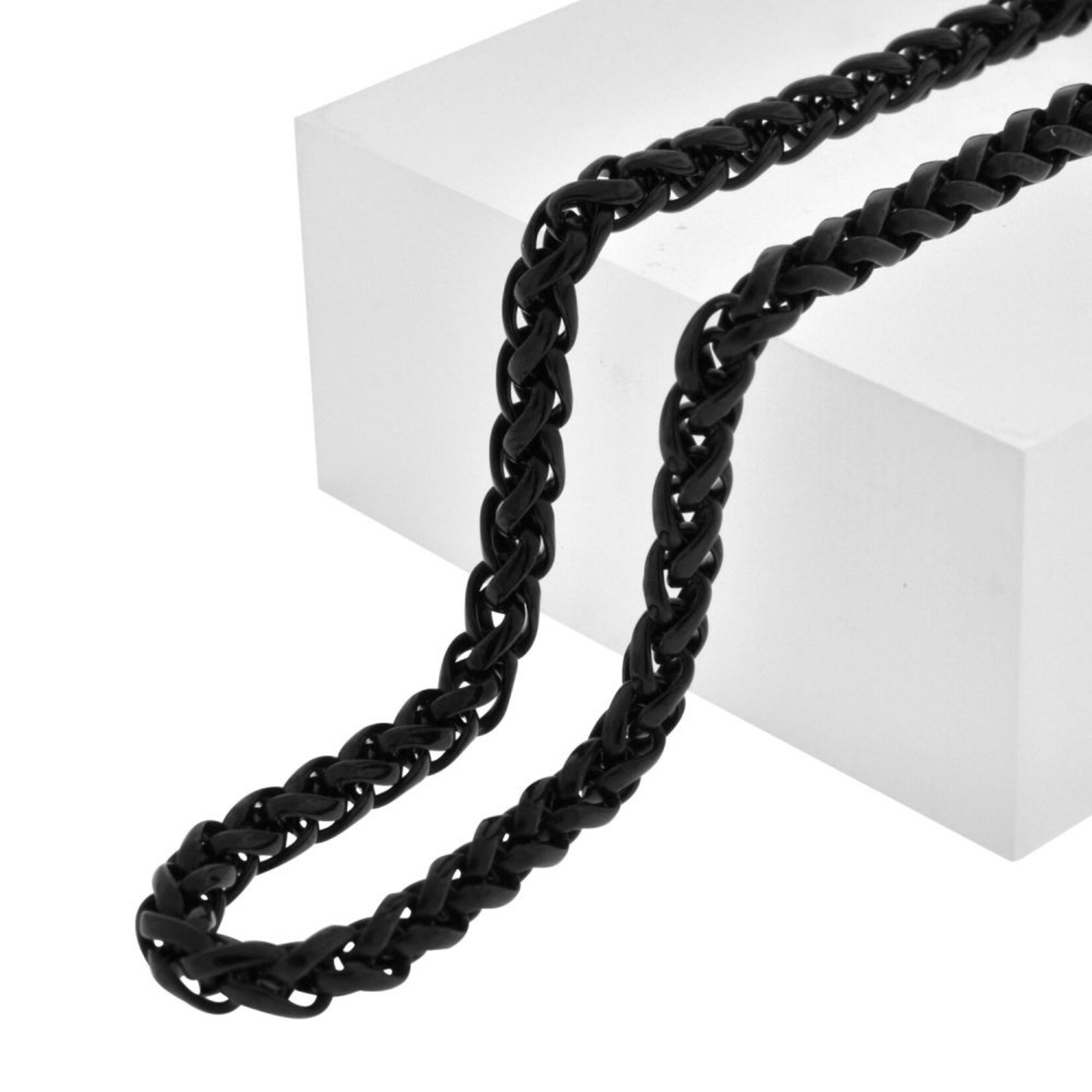 Inox 3.4mm Super Black Round Wheat Chain