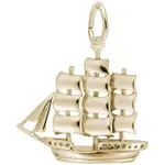Rembrandt 10K Yellow Gold Full-Rigged Ship Charm