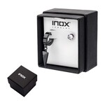 Inox Black IP Dangling Hoop & Prong Set CZ Stud Mismatched Earrings