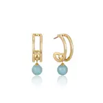 Ania Haie 14K Gold Plated Amazonite Mini Hoop Earrings