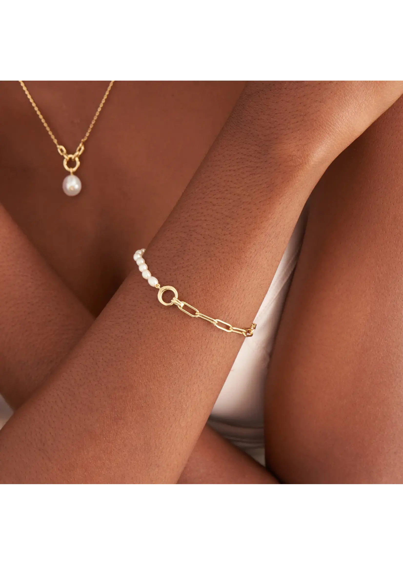 Ania Haie Pearl Chunky Link Chain Bracelet
