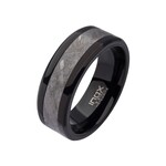 Inox Meteorite Inlay Black IP Ring