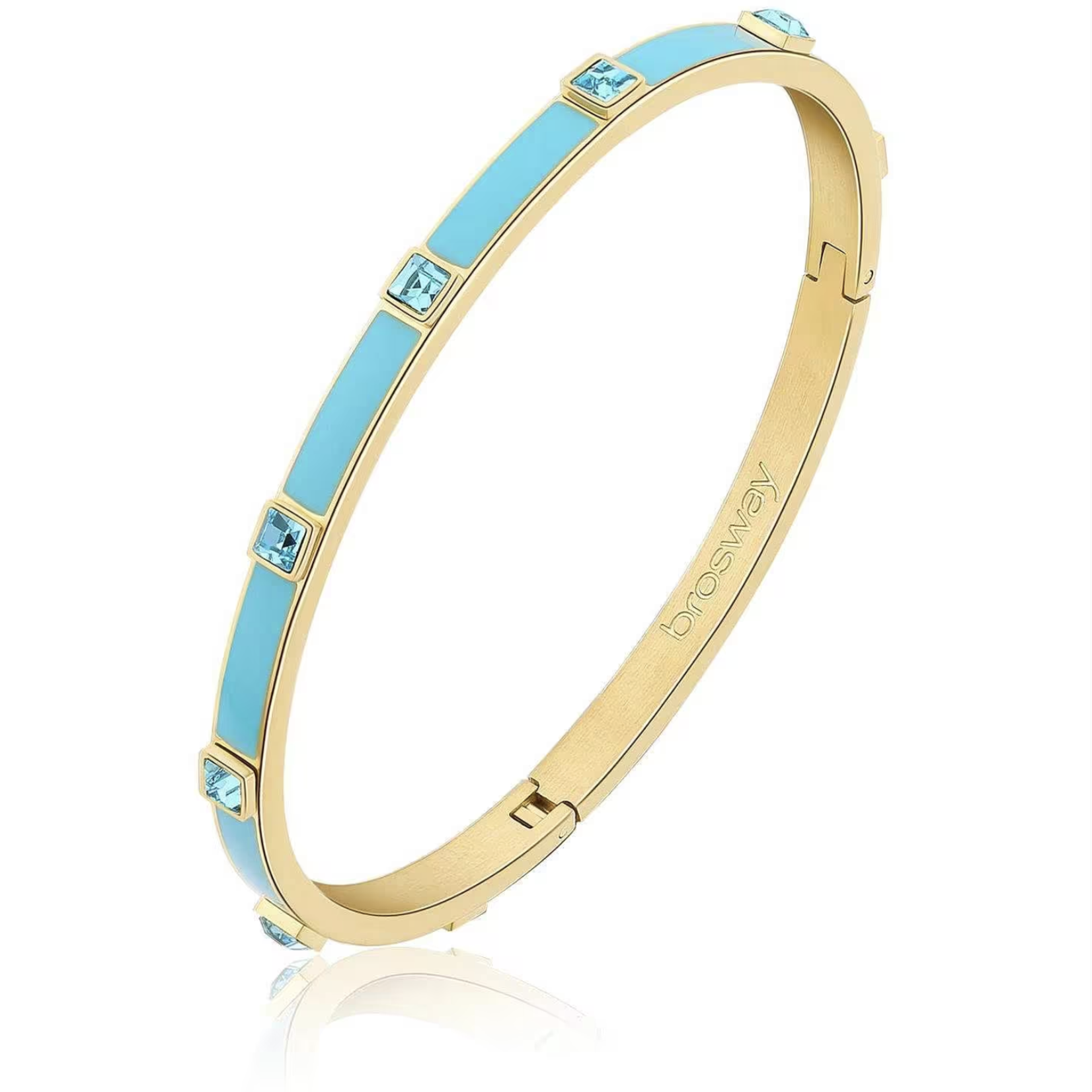 Brosway Stainless Steel Gold Plated Blue and Blue Swarovski Bangle - 7.5