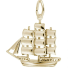 Rembrandt Gold Plated Full-Rigged Ship Charm