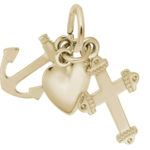 Rembrandt Gold Plated Faith, Hope, Charity Charm