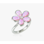 Alamea Sterling Silver & Pink Opal Plumeria Ring