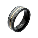 Inox Gold IP & Meteorite Black IP Ring