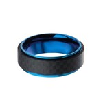 Inox Blue IP & Solid Carbon Fiber Ring