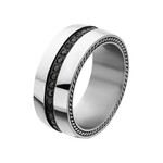 Inox Stainless Steel with Black CZ Ring