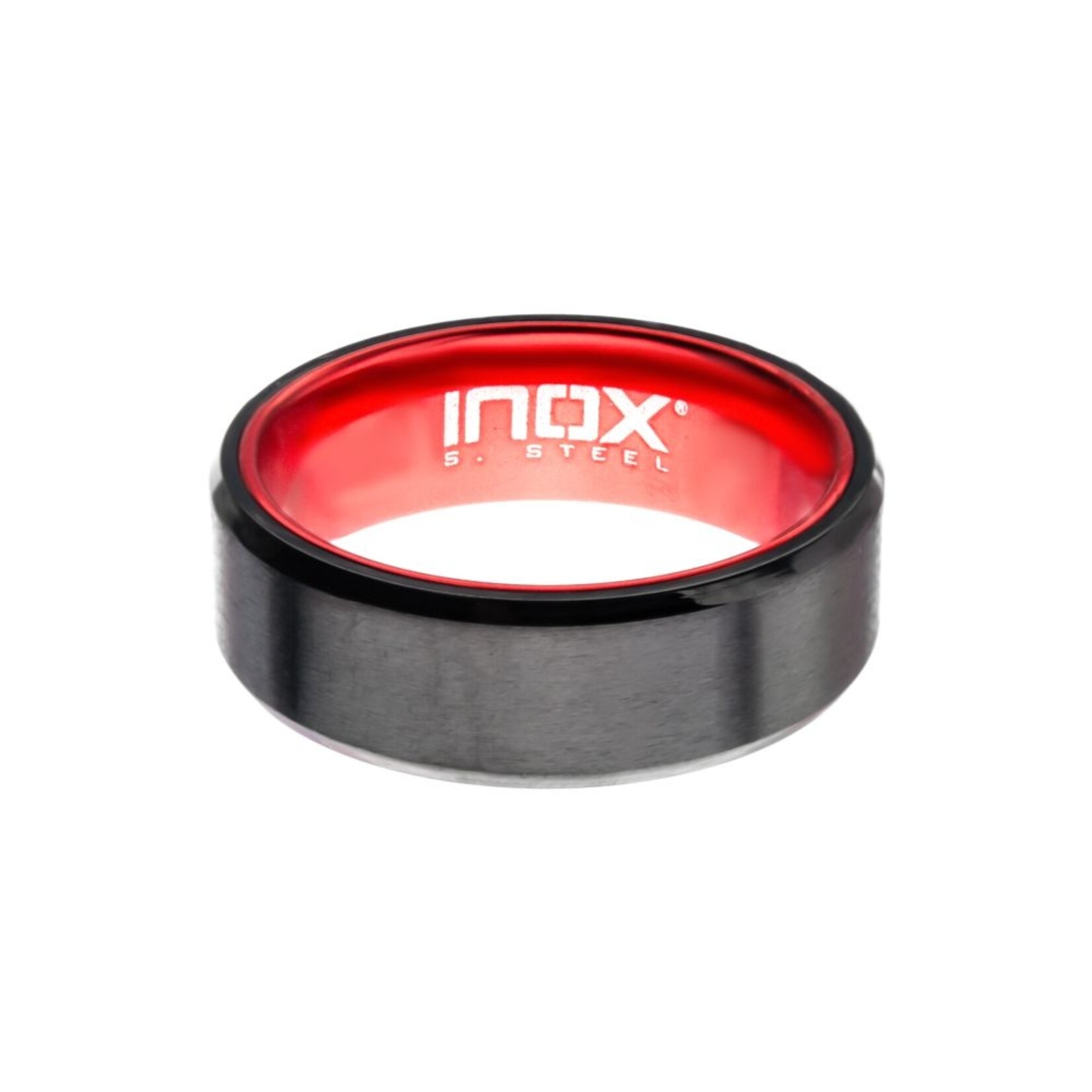 Inox Red, Steel, Black IP  Flat Ring