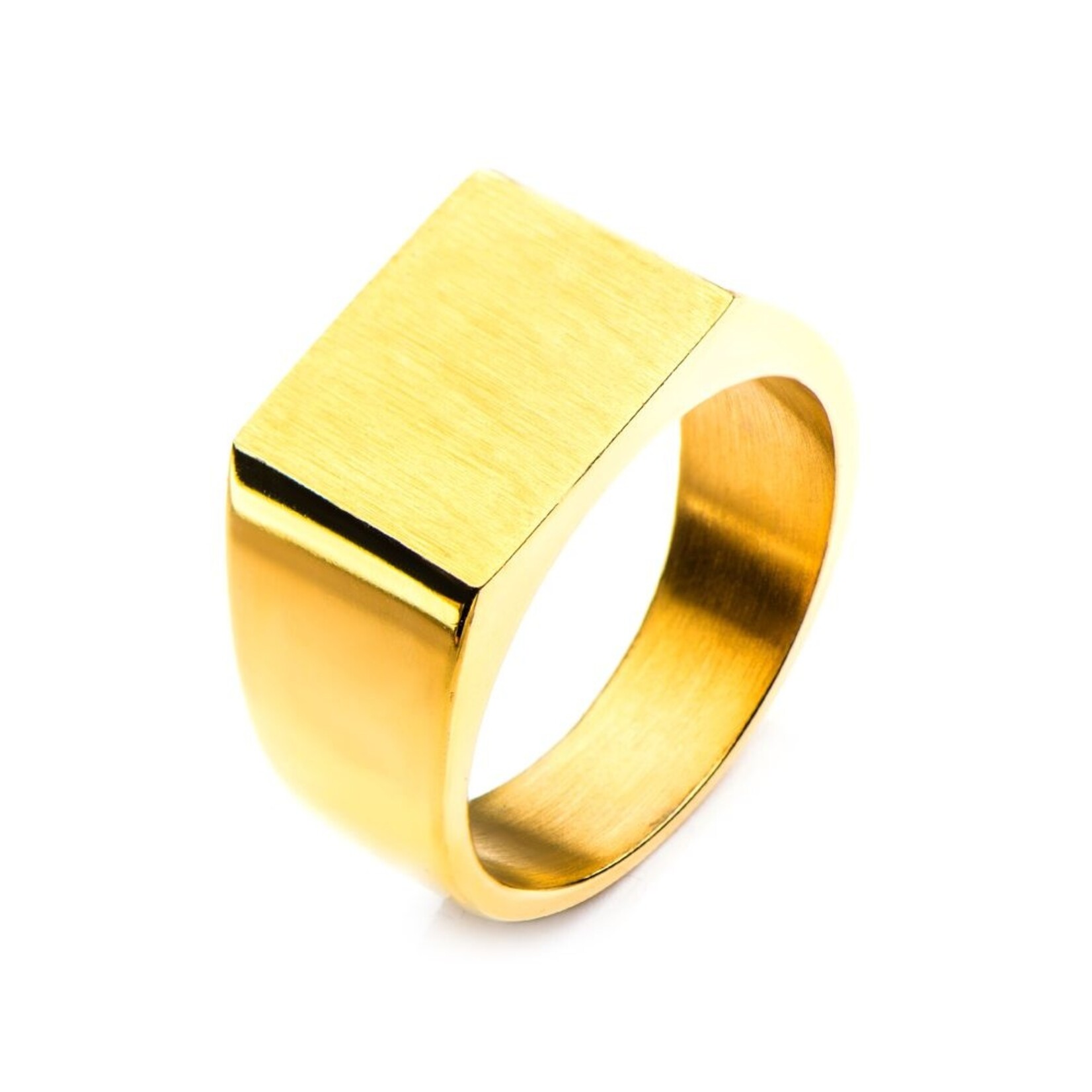 Inox Gold Plated Signet Polished Ring