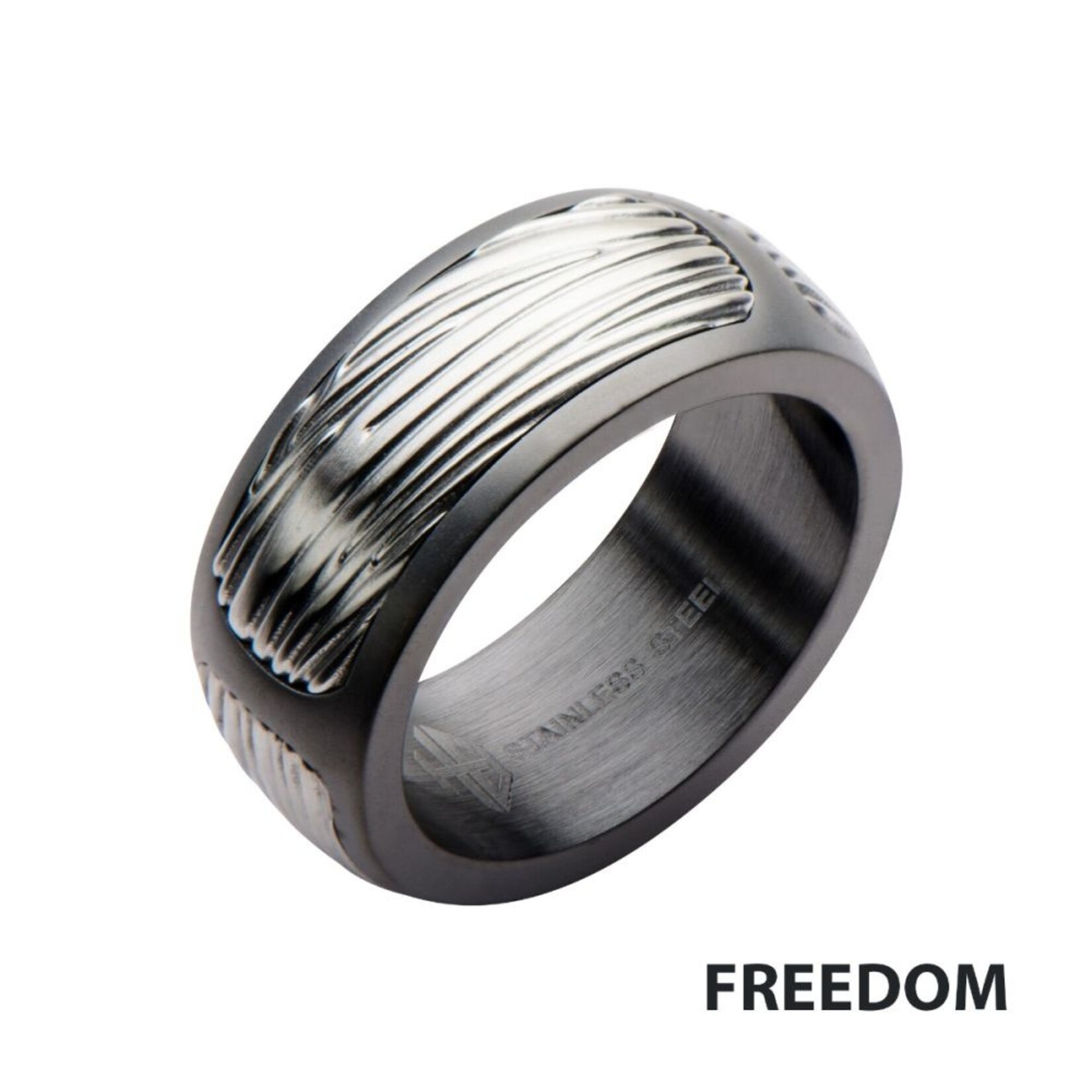 Inox Sandblasted Gun Metal  Ring