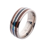 Inox Titanium Wood & Shell Ring