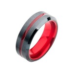 Inox Steel Black IP w/ Red Aluminum Ring