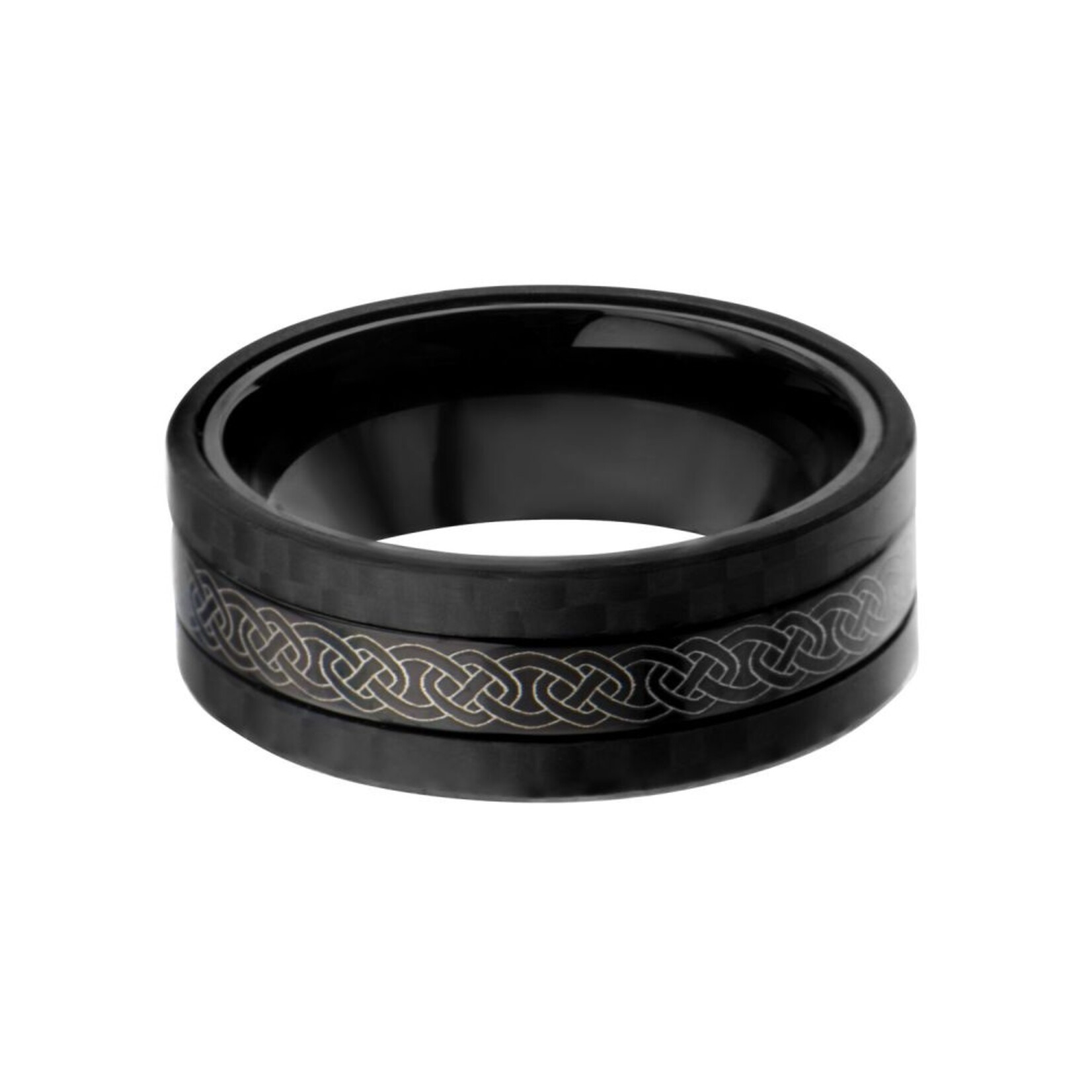 Inox Center Celtic Design with Solid Carbon Fiber Ring